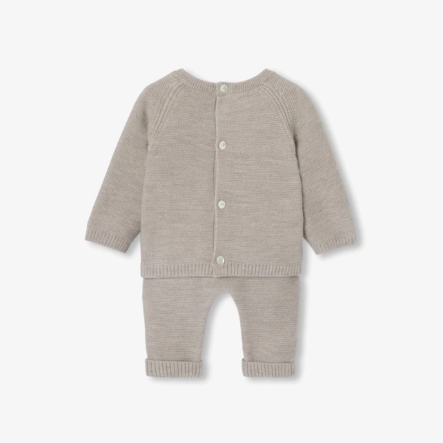 Baby boy garter stitch set