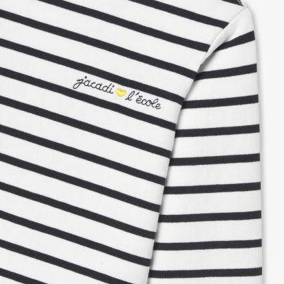 Baby girl Breton tee in lightweight fleece