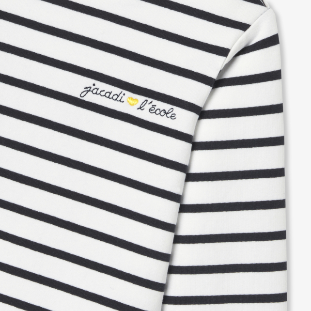 Baby girl Breton tee in lightweight fleece