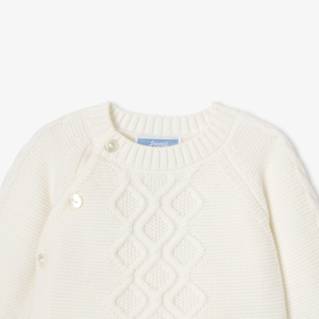 Baby comfort set in garter-stitch knit