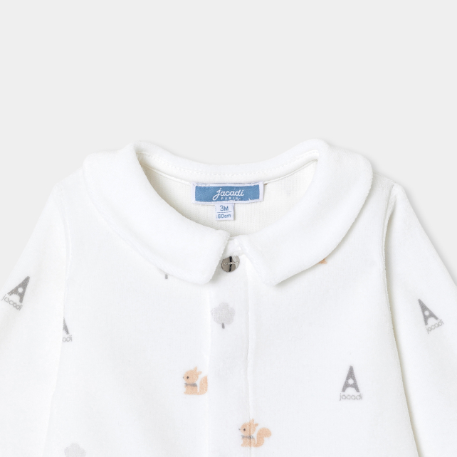 Baby boy pyjamas in printed velvet
