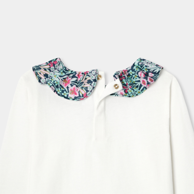 Girl T-shirt with Liberty fabric collar
