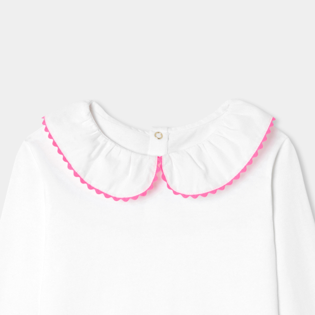Girl t-shirt with fancy collar