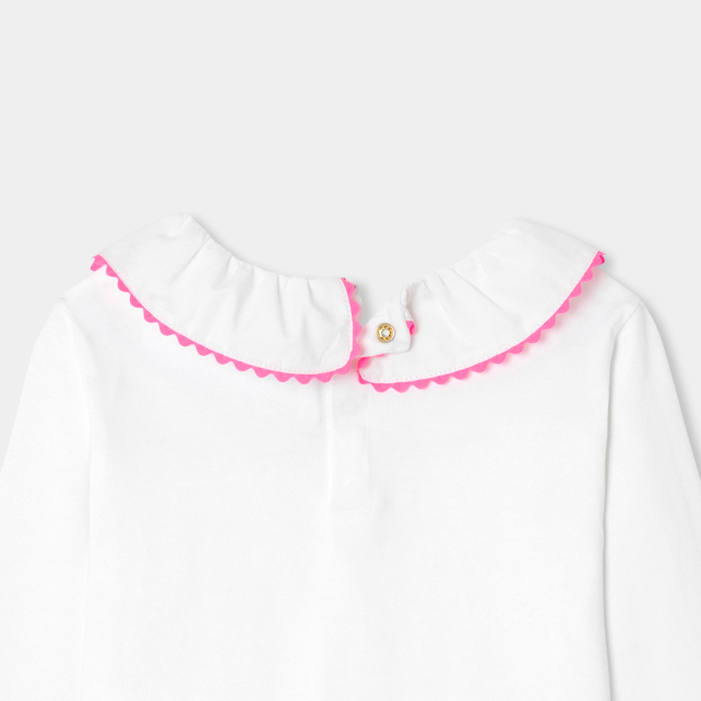 Girl t-shirt with fancy collar