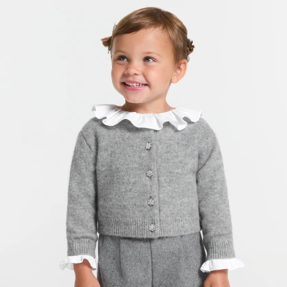 Körpə qız üçün yun və alpakadan kardiqan