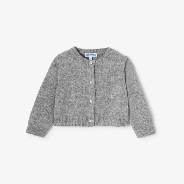 Baby girl cardigan in wool and cashmere