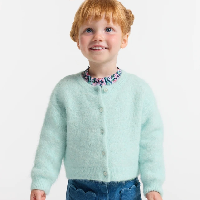 Baby girl cardigan in wool and alpaca