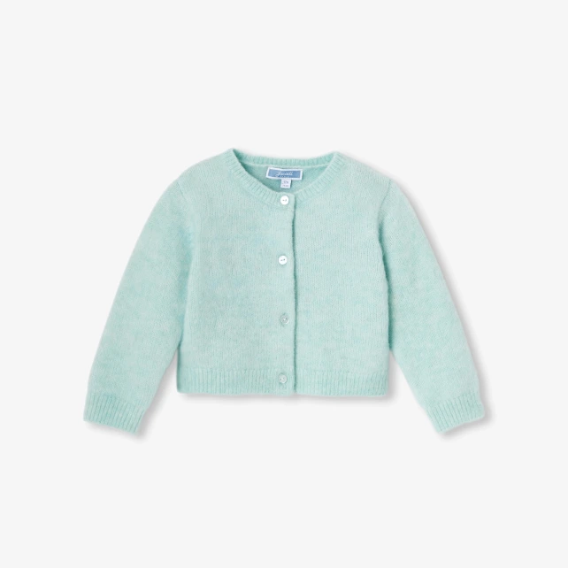 Baby girl cardigan in wool and alpaca