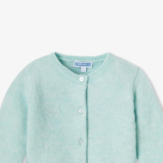 Baby girl cardigan in wool and alpaca