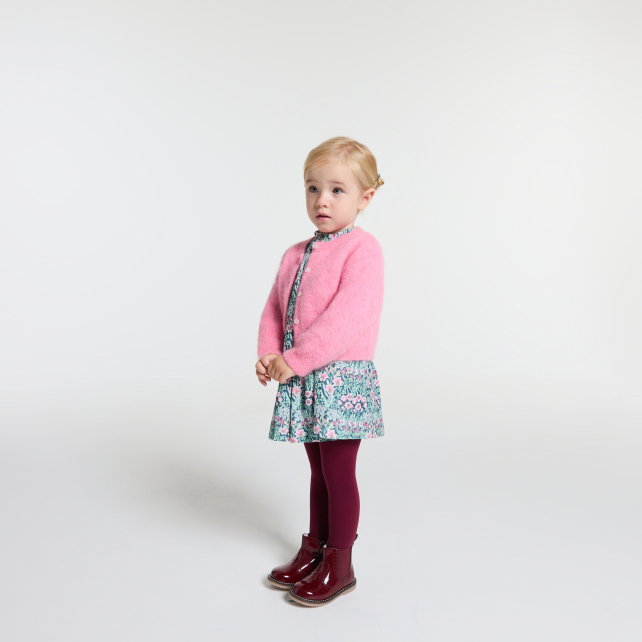 Körpə qız üçün yun və alpakadan kardiqan