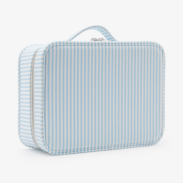 Baby striped suitcase in coated cotton 