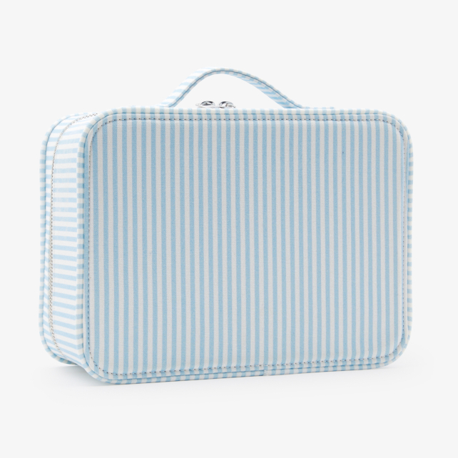 Baby striped suitcase in coated cotton 