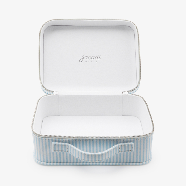 Baby striped suitcase in coated cotton 