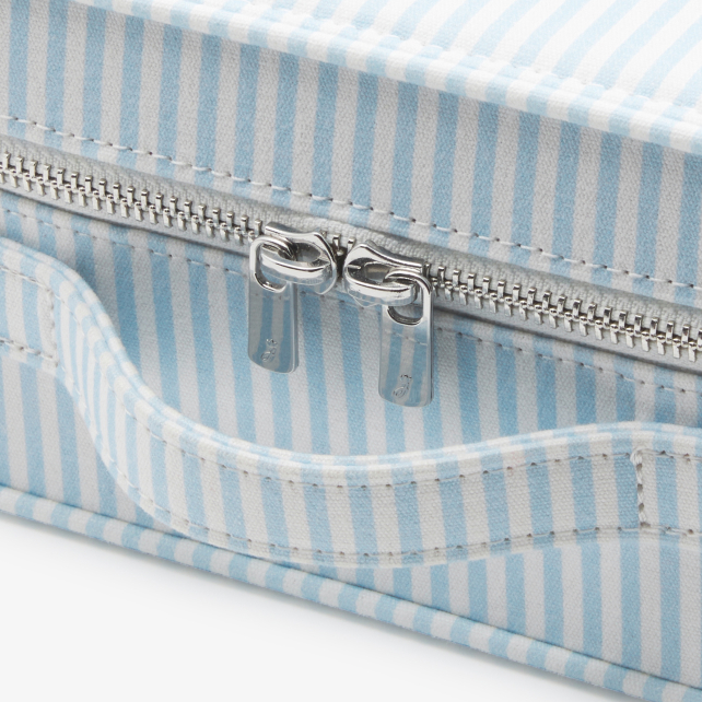 Baby striped suitcase in coated cotton 