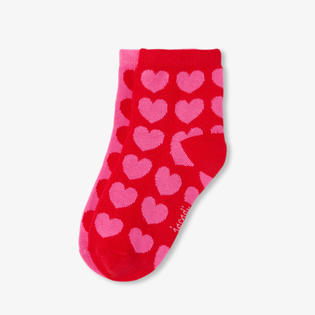 Girl intarsia heart socks duo