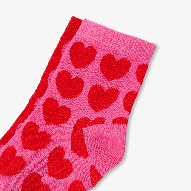 Girl intarsia heart socks duo