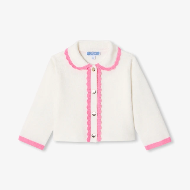 Baby girl cardigan with Peter Pan collar
