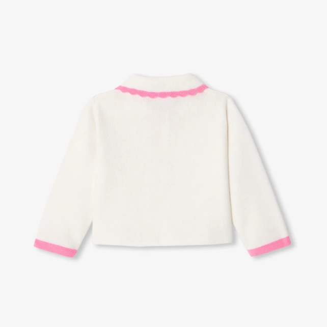 Baby girl cardigan with Peter Pan collar