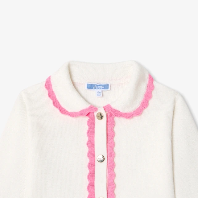 Baby girl cardigan with Peter Pan collar