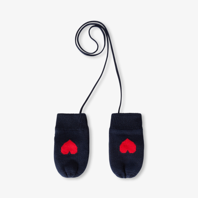 Baby girl knitted mittens