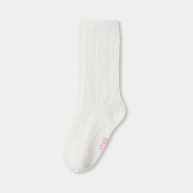 Baby girl high socks with pointelle stitch 