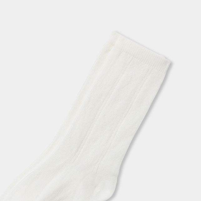 Baby girl high socks with pointelle stitch 