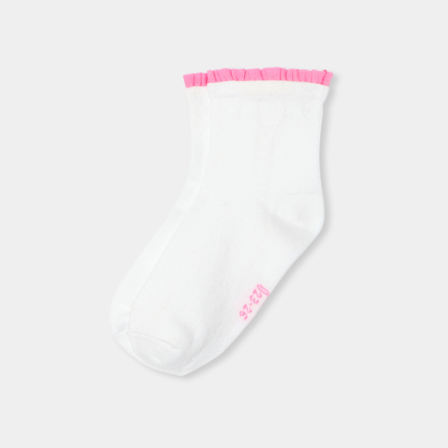 Girl socks with contrasting ruffle