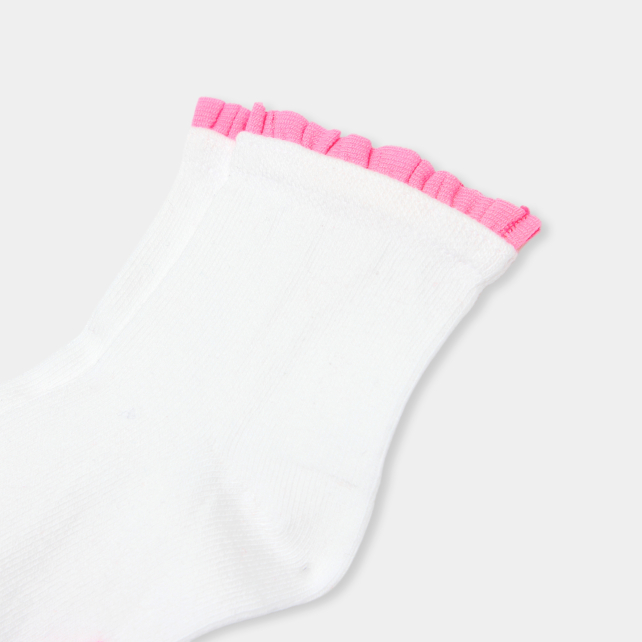 Girl socks with contrasting ruffle