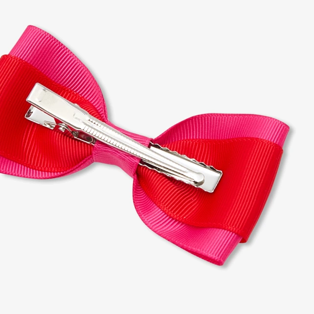 Girl hair clip with colour block bow